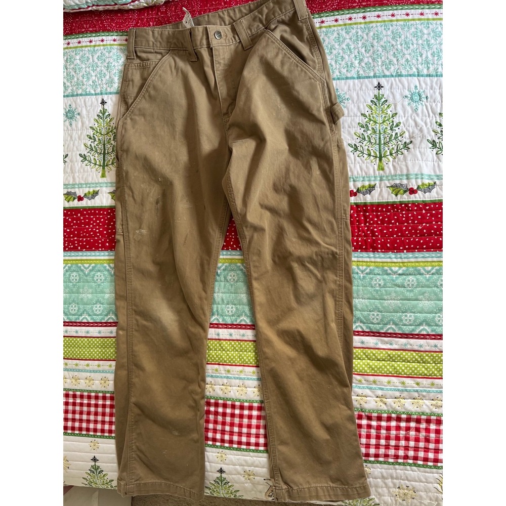 Carhartt Relaxed Fit Cargo Work Pants Tan 32x32 | Distressed